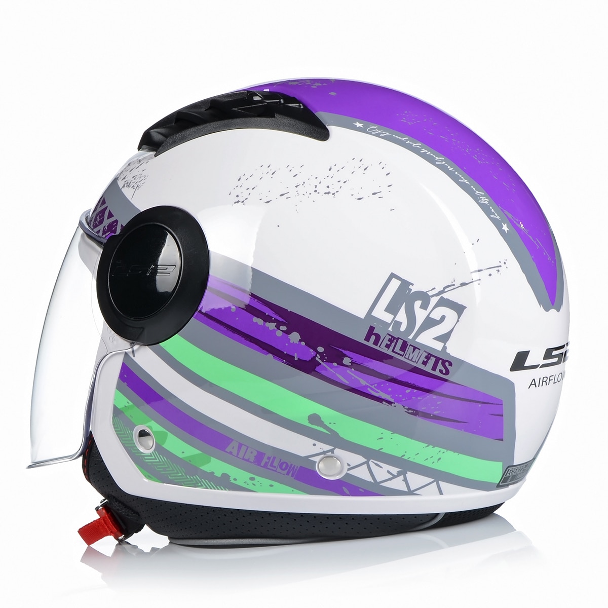Casco Moto Jet LS2 OF558 SPHERE LUX 2 URBY Bianco Blue Rosso Vendita - Foto 7