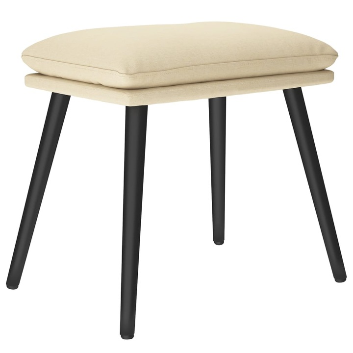 Taburet vidaXL, crem, 45x29,5x35 cm, material textil, 2.55 kg