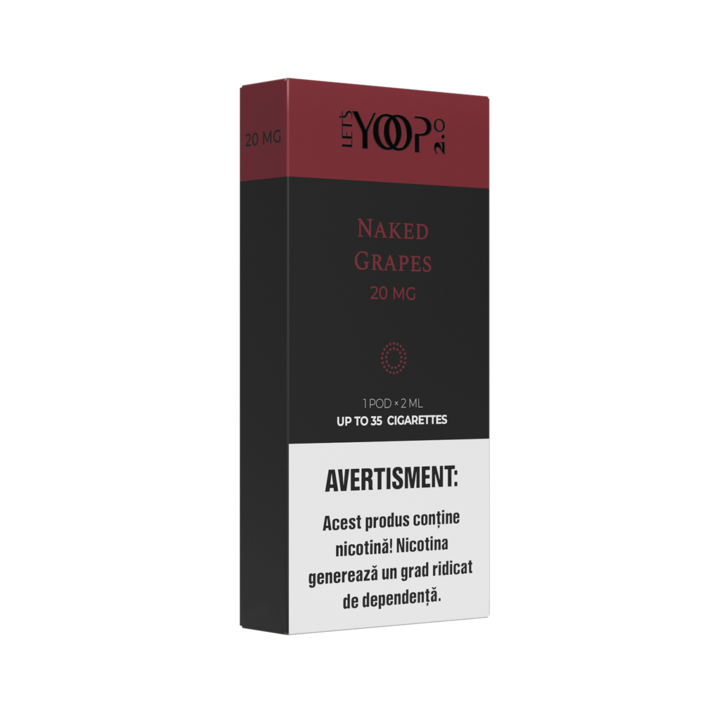 Rezerva Tigara Electronica YOOP 2.0, Naked Grapes, 12 mg/ml saruri de nicotina, 1 pod x 2 ml