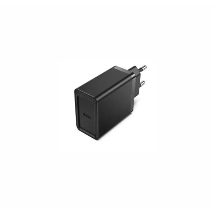 Töltő Vention FAIB0-EU, 30W, Telefonhoz stb., USB Type C kimenet, QC4.0 + PD, Vezeték nélküli, Fekete