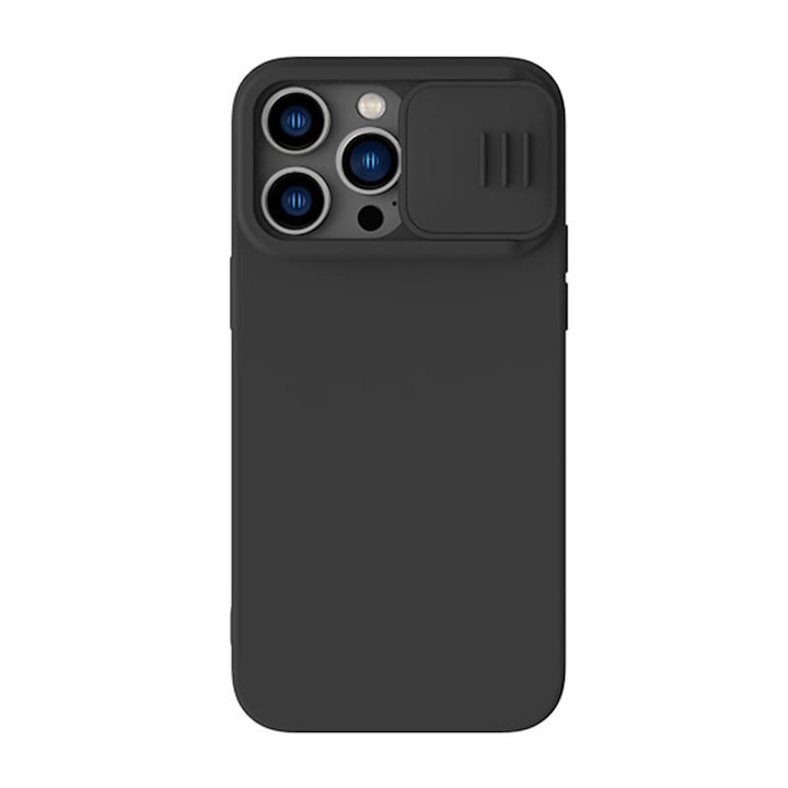 Гръб Nillkin за Iphone 14 Pro, CamShield Silky Magnetic silicone, Черен