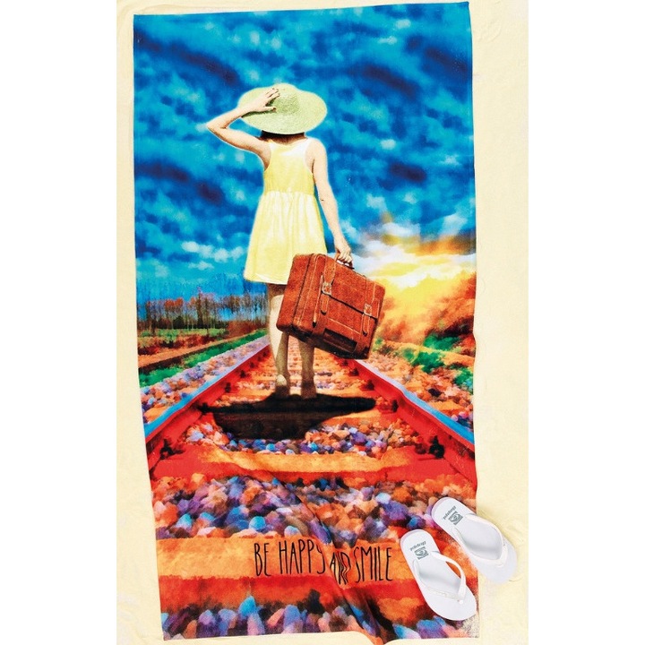 Prosop de plaja, Palamaiki, Bumbac, 75x150 cm, Multicolor