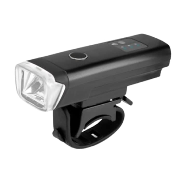 350LM XPG LED проектор фар за велосипед/скутер, ON-OFF фотоклетка, вътрешна батерия с USB зареждане, устойчив на атмосферни влияния, IPX4, черен