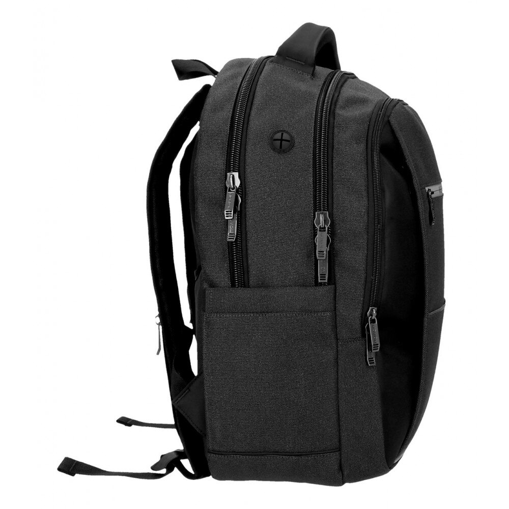 Rucsac cu compartiment laptop/tableta, 3 compartimente Movom Trimmed, negru, 33x44.5x18 cm