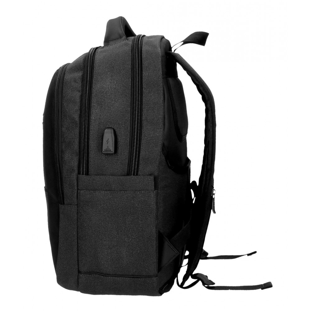 Rucsac cu compartiment laptop/tableta, 3 compartimente Movom Trimmed, negru, 33x44.5x18 cm