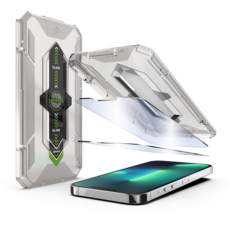 Folie de protectie din sticla premium pentru iPhone 17e/16e/14/13/13pro, acoperire a intregului ecran, instalare usoara si rapida cu dispozitiv de potrivire automata, ZYuuan, transparent