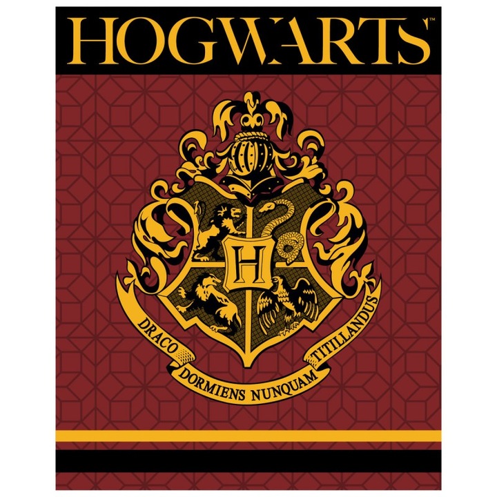 Поларено одеяло Хари Потър Хогуортс, 150x200 см, 5904009031902, черно