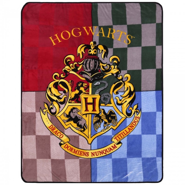 Поларено одеяло Harry Potter Hogwarts, 150x200 см, 5904009031889, черно