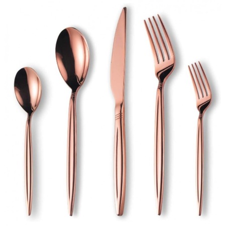 Set tacamuri din inox 30 piese, Grunberg, BL386R30, roz /auriu