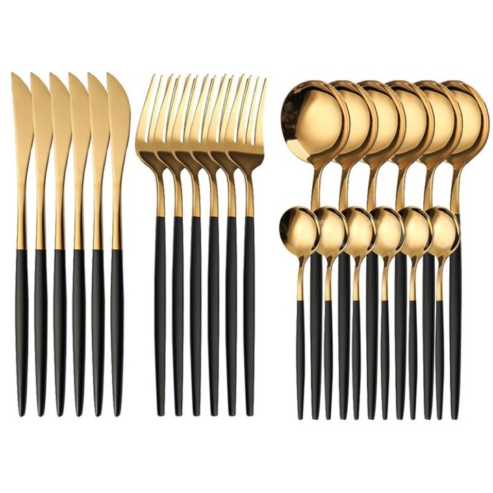 ARTC Modern evőeszközkészlet, 24 részes, 13-21 cm, Fekete és arany