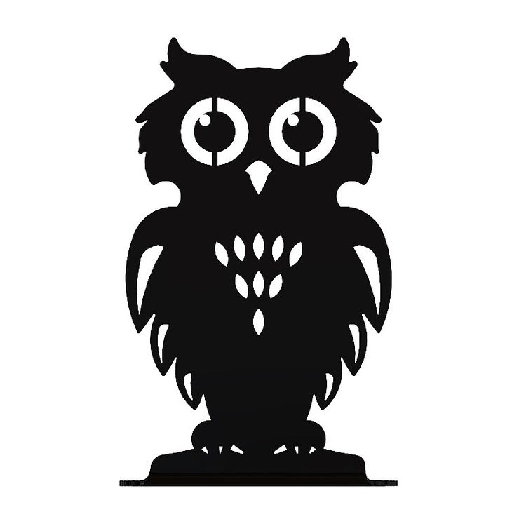 Suport de carte Bufnita, Otel, 176 x 110 mm, Negru mat