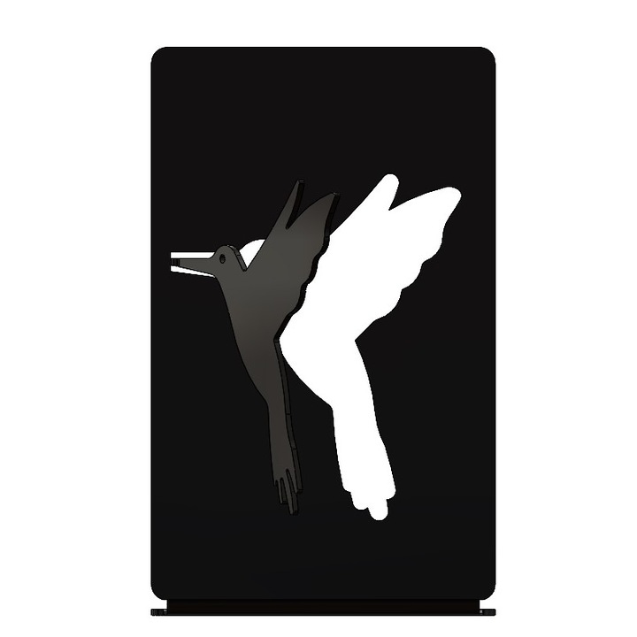 Kolibri könyvtámasz, 180x110 mm, fém, matt fekete