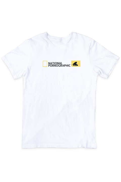 Tricou unisex, National Pornographic, Alb
