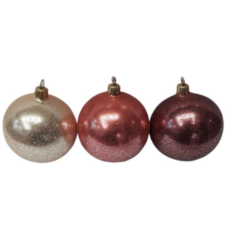 Set globuri de Craciun, 8 cm, 6 bucati, Multicolor