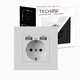 Techstar® PCU1 гнездо, Simple, 2 x USB, 2.1 A, Цвят Бял, Поликарбонат, 16A
