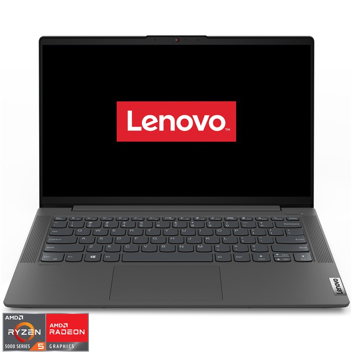 Laptop Lenovo IdeaPad 5 14ALC05 cu procesor AMD Ryzen™ 5 5500U pana la 4.00 GHz, 14" Full HD, 16GB, 512GB SSD, AMD Radeon Graphics, No OS, Graphite Grey