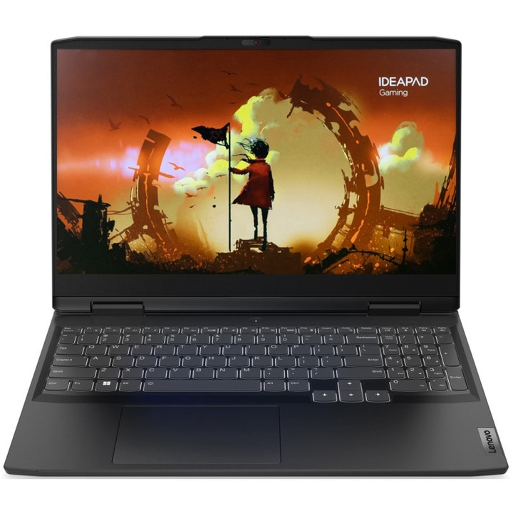 Laptop Gaming Lenovo IdeaPad 3 15ARH7 AMD Ryzen™ 5 7535HS processzorral akár 4,55 GHz, 15,6" Full HD, IPS, 120Hz, 16GB, 512GB SSD, NVIDIA GeForce RTX 2050 4GB GDDR6, Nincs operációs rendszer, Onyx szürke