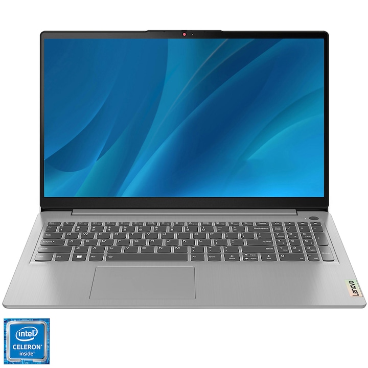 Lenovo IdeaPad 1 15IGL7 Laptop, Intel Celeron N4020 processzor, 15,6" Full HD, 4 GB, 256 GB SSD, Intel UHD Graphics 600, operációs rendszer nélkül, nemzetközi angol billentyűzet, felhőszürke
