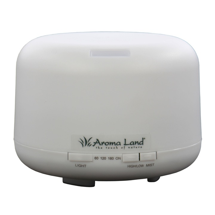 Difuzor aromaterapie ultrasonic Aroma Land A770+, capacitate 500 ml, functie de umidificator, purificator aer