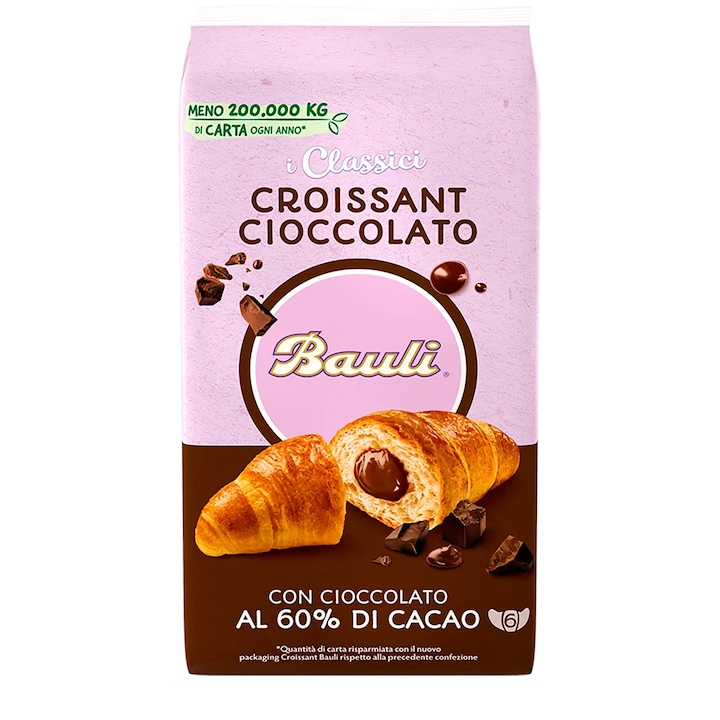 Croissant cu ciocolata, Bauli, 6 x 50 g