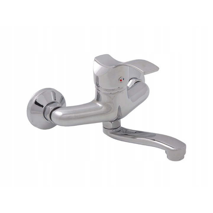 Стенен смесител за умивалник Kuchinox, Едноръкохватков, Хром