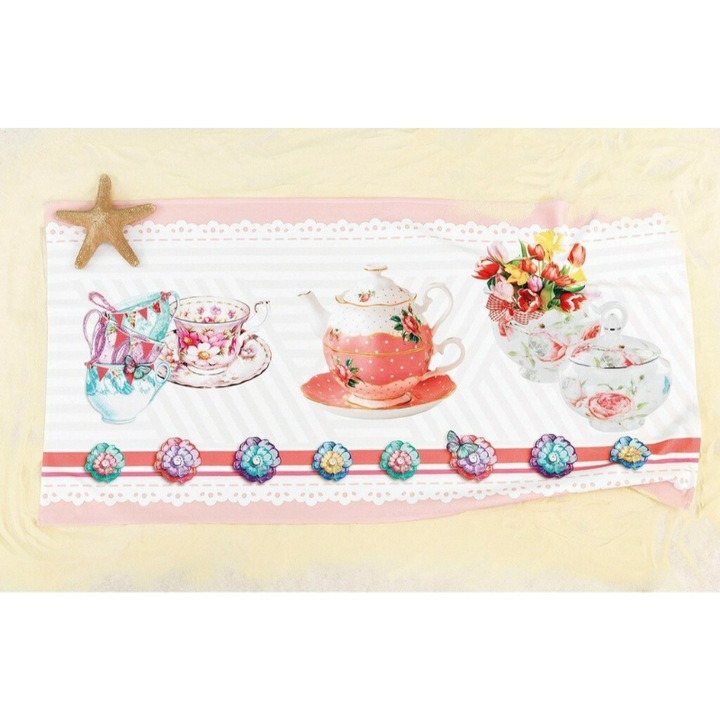 Prosop de plaja, Palamaiki, Bumbac, 75x150 cm, Multicolor