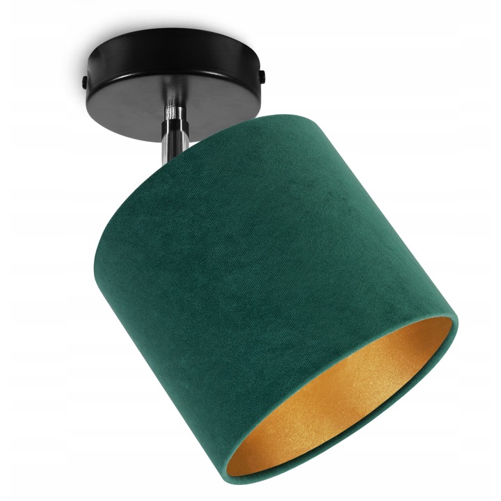 Mennyezeti lámpa, bársony/fém, zöld/arany, 20cm, MEDIOLAN 2360KP/Z
