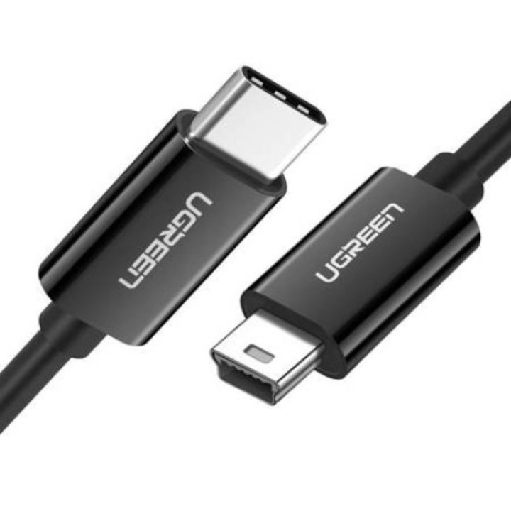 UGREEN US242 USB-C към мини USB кабел, 1m (черен)