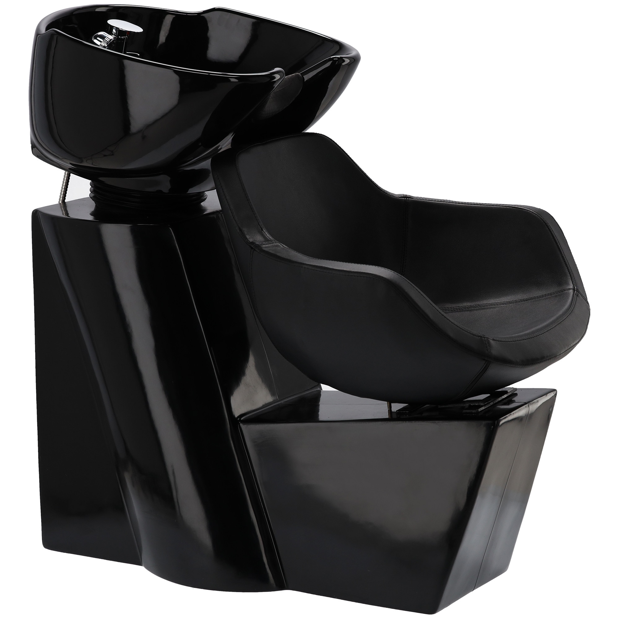 Set statie de frizerie 2 scaune fara cric de frizerie Laura Black