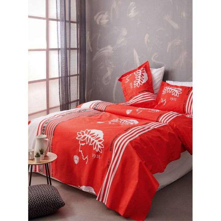 Patura Palamaiki, 225 x 240 cm, Echipa Oficiala, Bumbac, Alb, Rosu, Negru