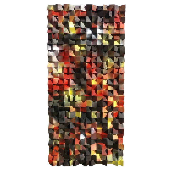 Tablou 3D din lemn masiv Confetti, 30x30 cm