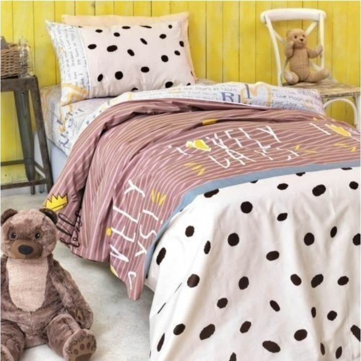 Set cuvertura de pat si fata de perna, Palamaiki, Bumbac, 170x260 cm, Multicolor