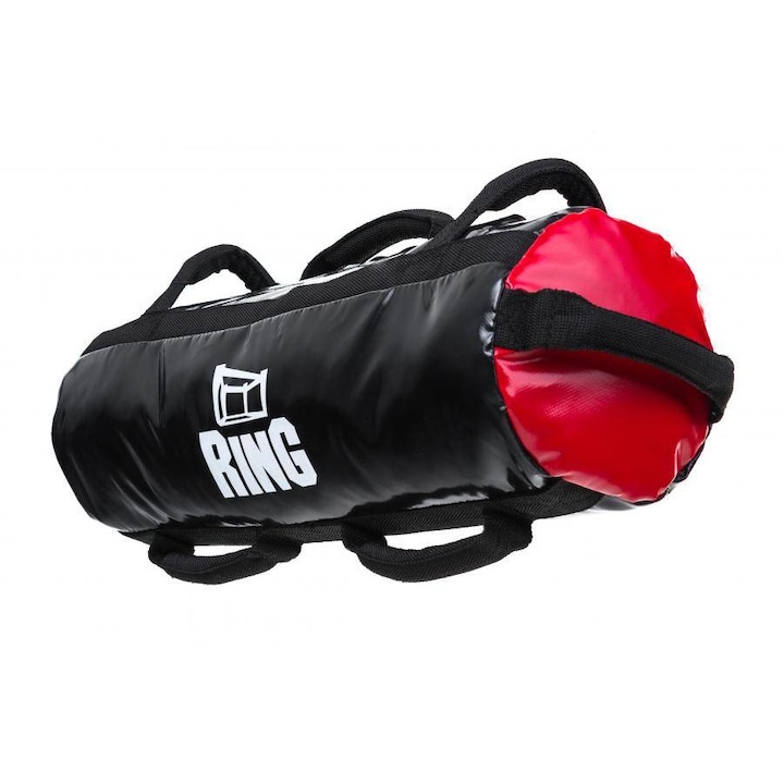 Sac de box neumplut Ring, Plawil, 60x20 cm, Negru / Rosu