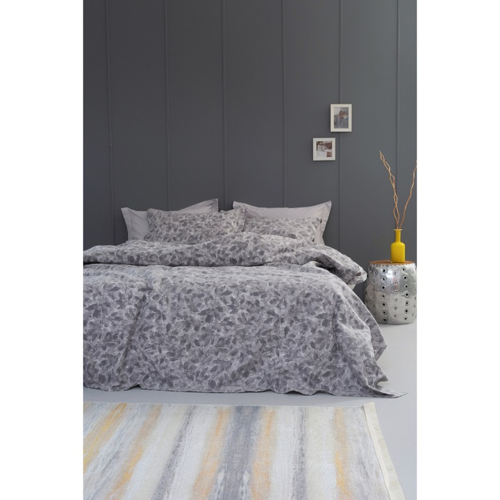 Lenjeri de pat, Palamaiki, Bumbac, 240x265 cm, Gri