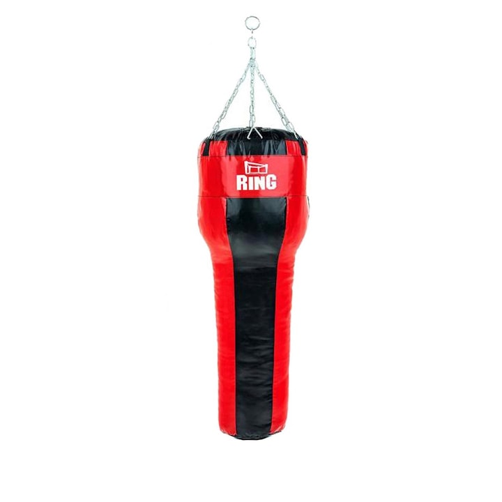 Sac de box Ring, Plawil, 120x40 cm, 30 kg, Negru / Rosu