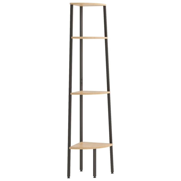 Raft de colt cu 4 niveluri maro deschis/negru 45 vidaXL,5x31,5x150 cm, 4.62 kg