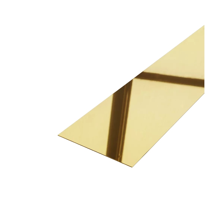 Profil platbanda otel inoxidabil auriu lucios, 80x0.6x2700 mm