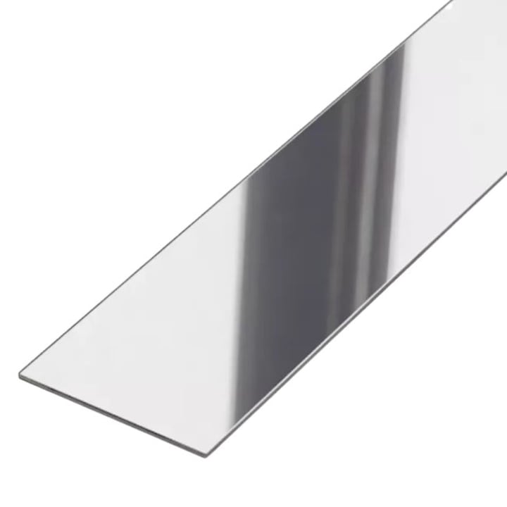 Profil platbanda otel inoxidabil crom lucios, 100x0.4x2440 mm