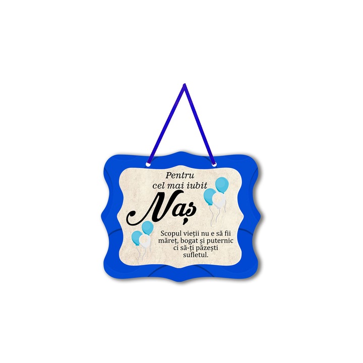 Placheta din lemn cu magnet pentru cel mai bun nas, multicolor, 10x8 cm