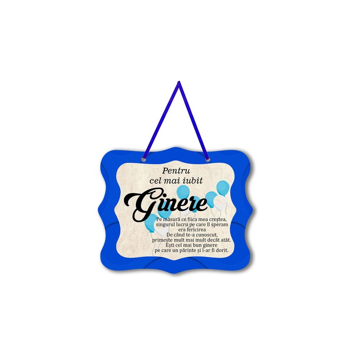 Placheta din lemn cu magnet pentru cel mai bun ginere, multicolor, 10x8 cm