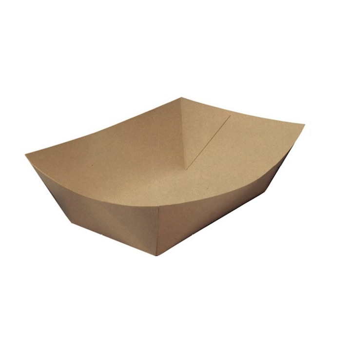 Set tavite din carton kraft natur, 100 buc, dimensiune 24x19x4 cm