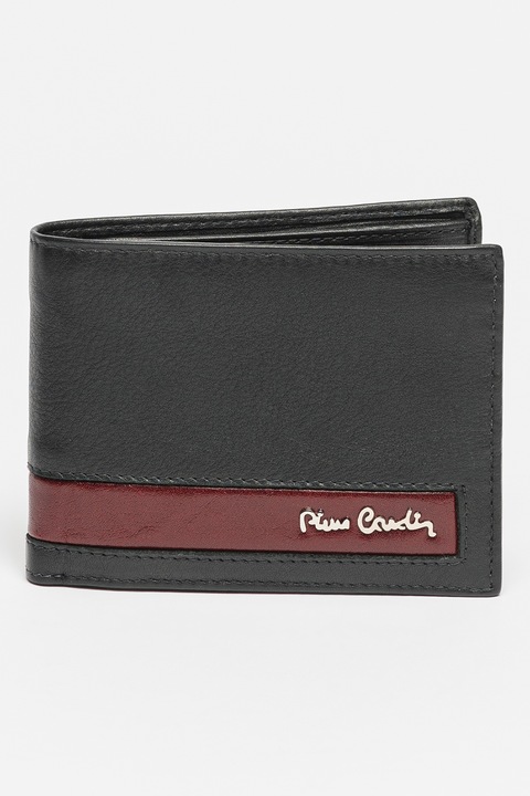Pierre Cardin, Кожен портфейл с прегъване, Бордо, Черен