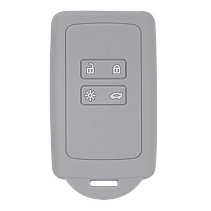 Husa cheie keyless Renault Clio V, Megane IV, Talisman, Kadjar, Zoe, Dacia Duster, Logan 3, Sandero 3, gri deschis