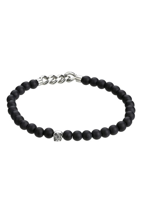 Paul McNeal, Karkötő ónix kövekkel díszítve, Ezüstszín, Fekete