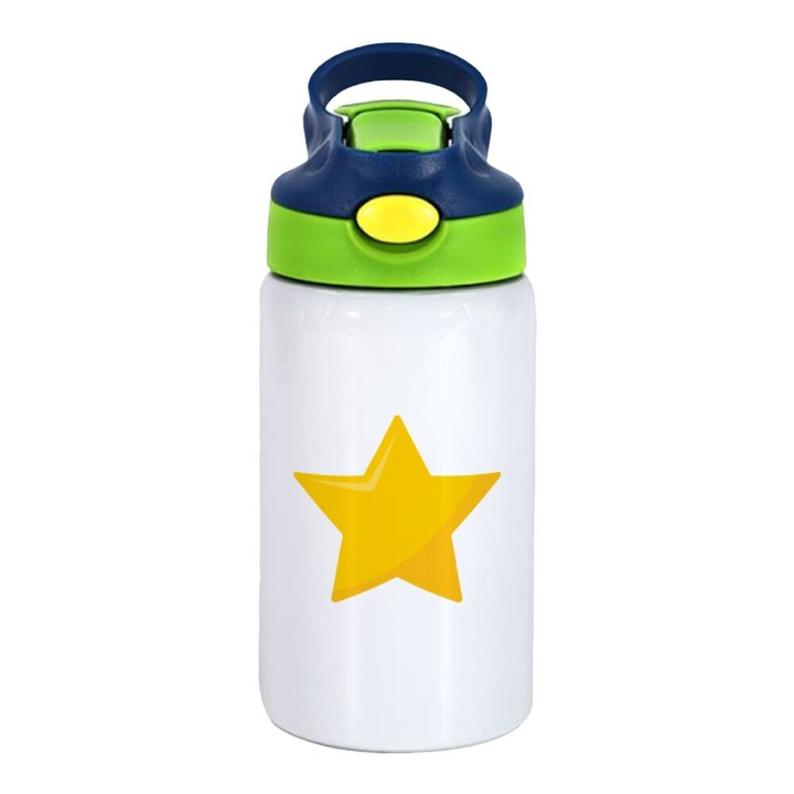 Termos cu pai pentru copii, Star, Inox, 350 ml, Verde/Albastru