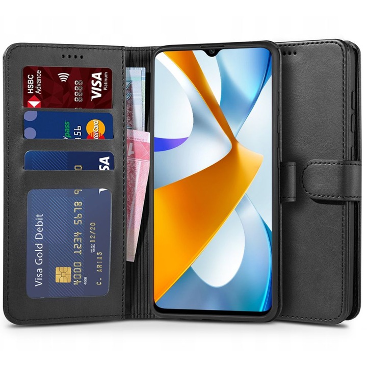 Калъф TECH-PROTECT Wallet за Xiaomi Poco C40, Black