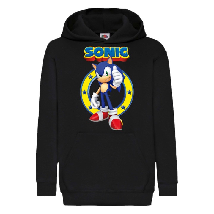 Hanorac copii Sonic the Hedgehog Tralala sonic the hedgehog sonic knuckels tales amy robotnik sonic shadow Sonic 01, Negru