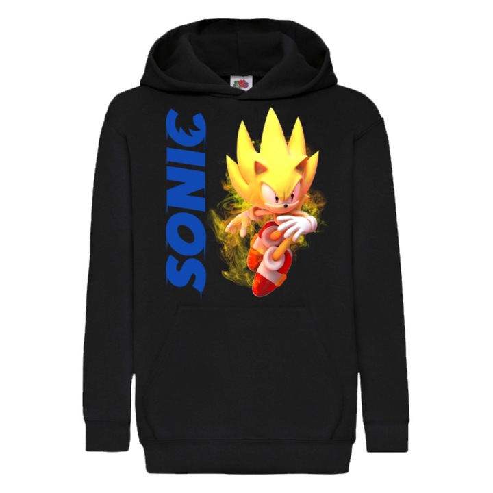 Hanorac copii Sonic the Hedgehog Tralala sonic the hedgehog sonic knuckels tales amy robotnik sonic shadow Sonic 06, Negru
