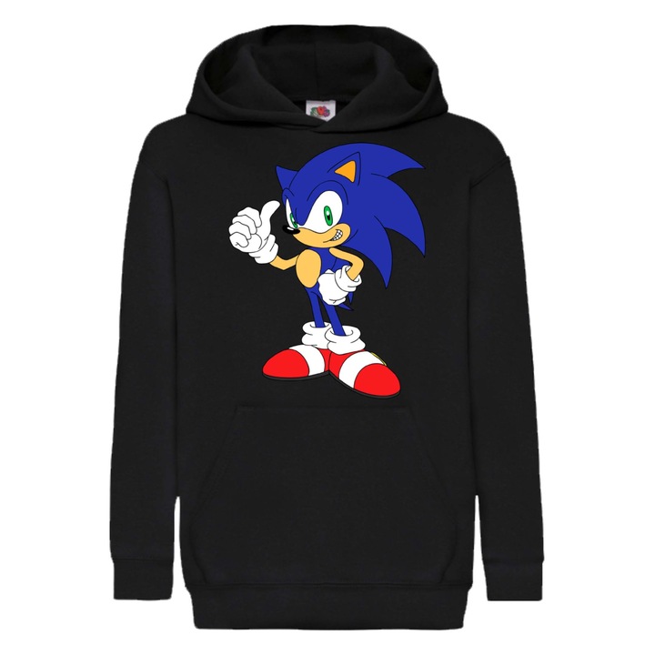 Hanorac copii Sonic the Hedgehog Tralala sonic the hedgehog sonic knuckels tales amy robotnik sonic shadow Sonic 07, Negru