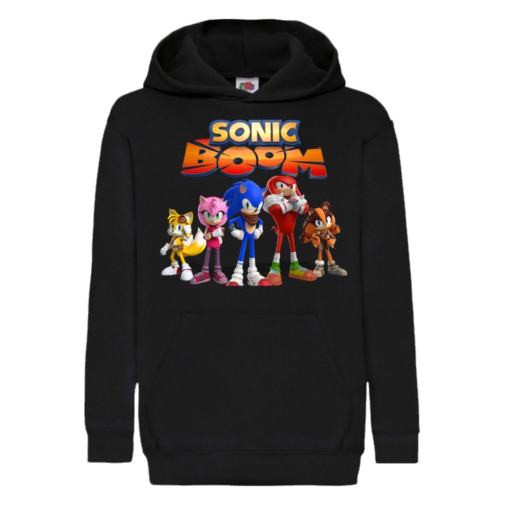 Hanorac copii Sonic the Hedgehog Tralala sonic the hedgehog sonic knuckels tales amy robotnik sonic shadow Sonic Boom 01, Negru